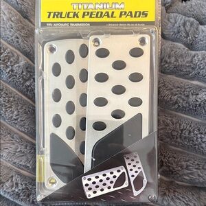 Titanium Silver and Black Truck Pedal Pads